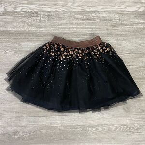 Pony Tails Rose Gold Glitter Black Tulle Skirt